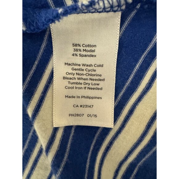 Talbots Blue White Striped Soft Knit Faux-Wrap Dress with Tie Size 2X 18 20 Plus - Picture 4 of 4